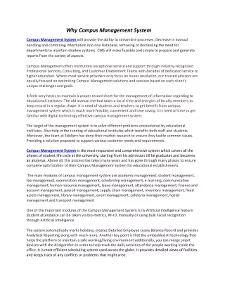 why campus management system