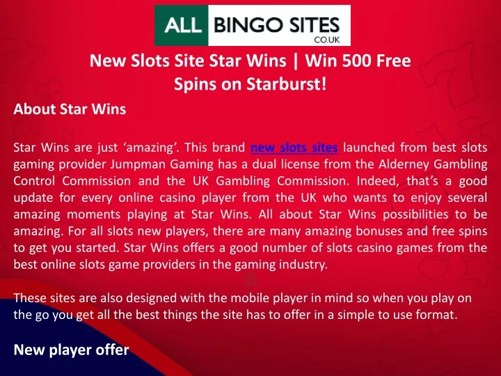 new slots site star wins win 500 free spins