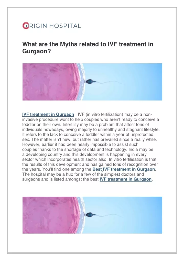 what are the myths related to ivf treatment