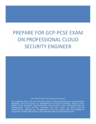 prepare for gcp pcse exam on professional cloud