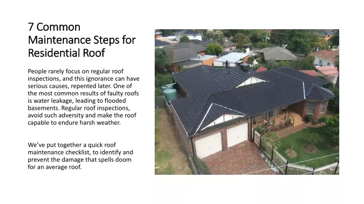 7 common maintenance steps for residential roof
