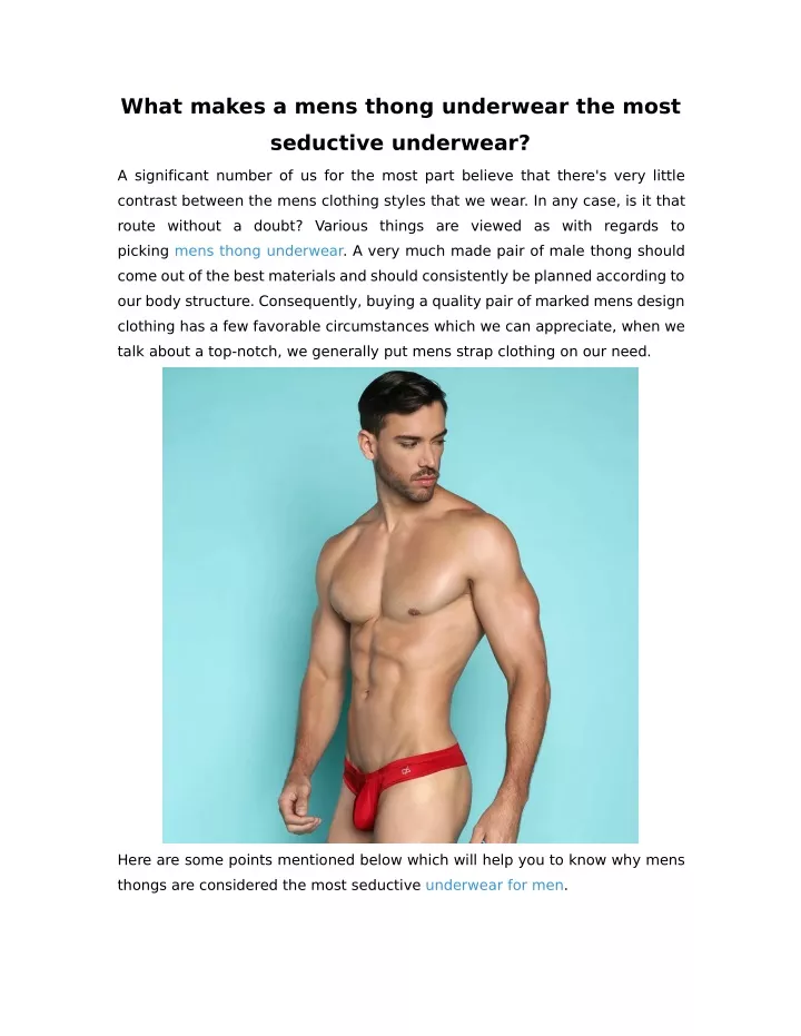 what makes a mens thong underwear the most