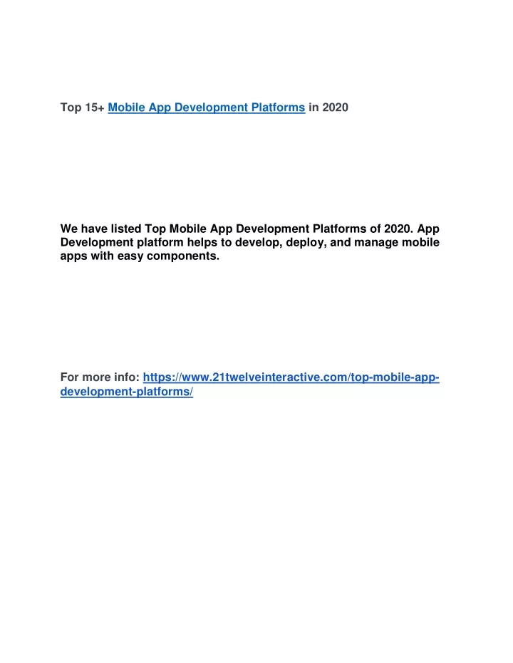 top 15 mobile app development platforms in 2020
