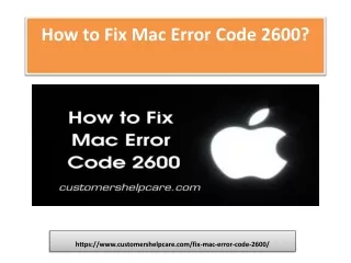 Methods to Fix Mac Error Code 2600