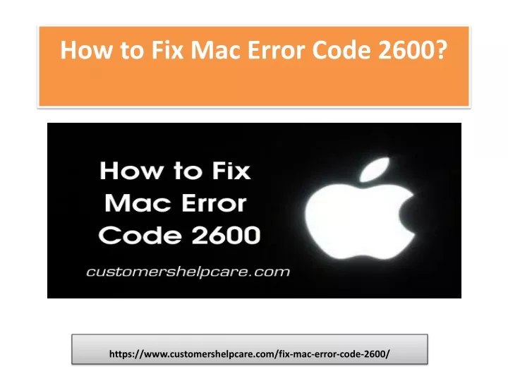 how to fix mac error code 2600