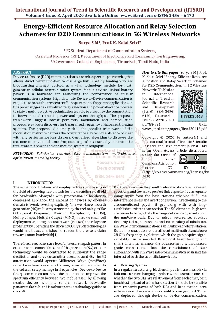 international journal of trend in scientific