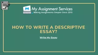 how to write a descriptive essay