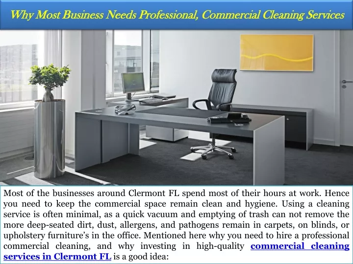 why most business needs professional commercial cleaning services