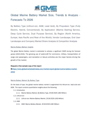 global marine battery market size trends analysis
