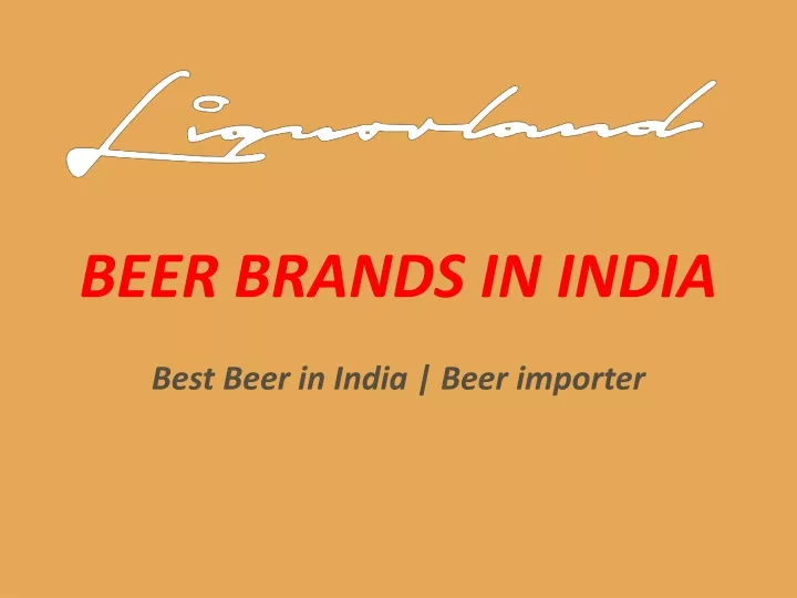 beer brands in india