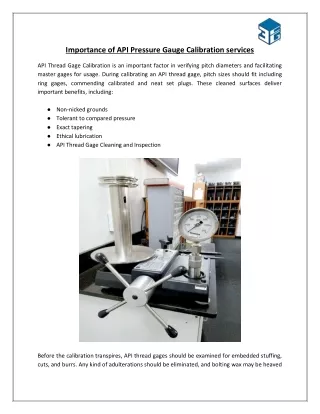 importance of api pressure gauge calibration
