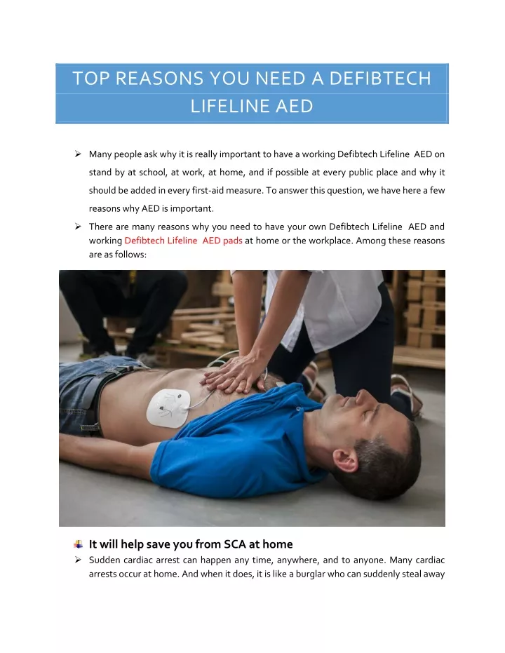 top reasons you need a defibtech lifeline aed