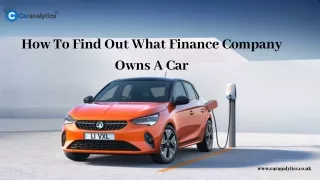 how to find out what finance company owns a car