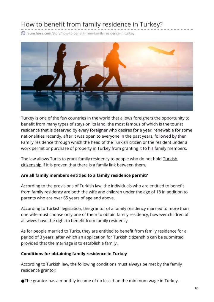 how to benefit from family residence in turkey