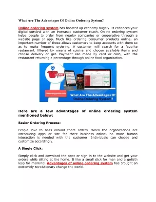 what are the advantages of online ordering system