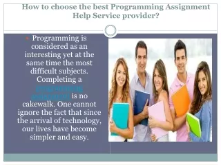 Programming Assignment Help - Yourassignmenthelp