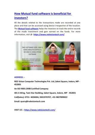 how mutual fund software is beneficial