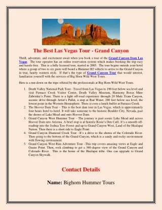 The Best Las Vegas Tour - Grand Canyon