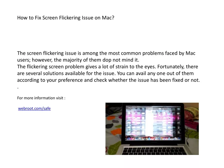 how to fix screen flickering issue on mac