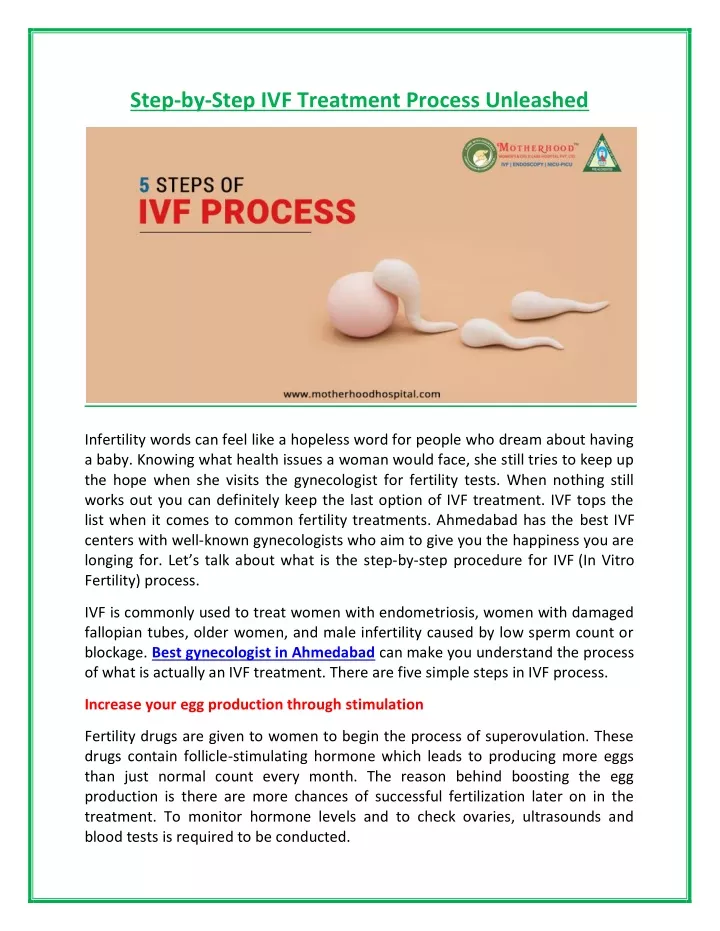 step by step ivf treatment process unleashed