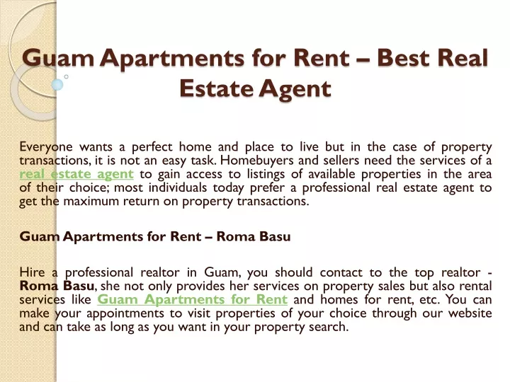 guam apartments for rent best real estate agent
