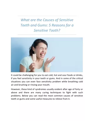 What are the Causes of Sensitive Teeth and Gums?