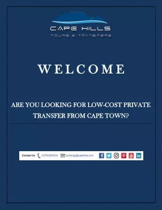 ARE YOU LOOKING FOR LOW-COST PRIVATE TRANSFER FROM CAPE TOWN?