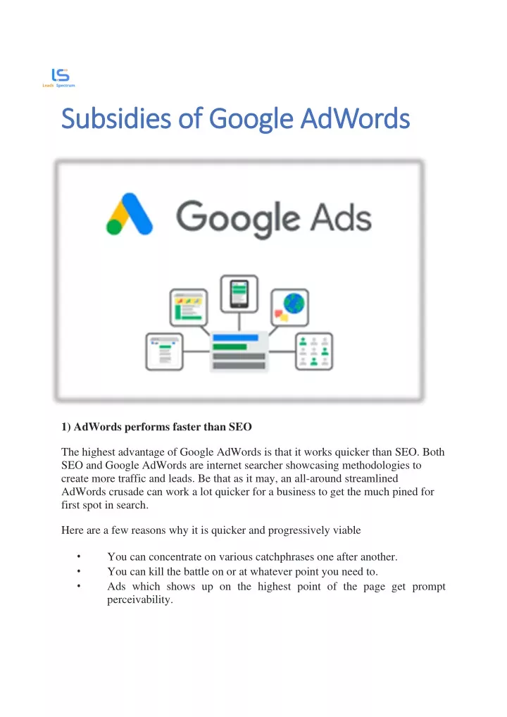 subsidies subsidies of google adwords of google