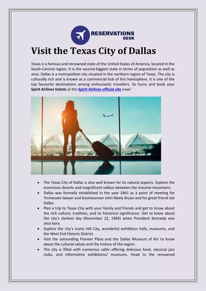 visit the texas city of dallas texas is a famous