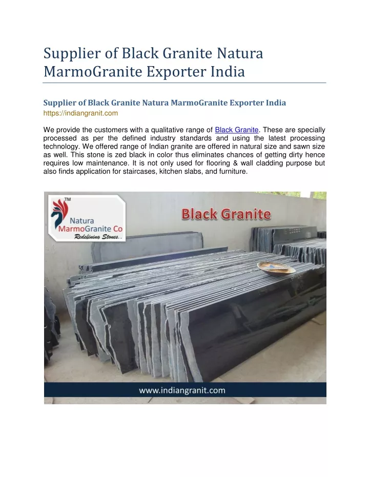 supplier of black granite natura marmogranite