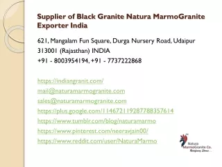 Supplier of Black Granite Natura MarmoGranite Exporter India
