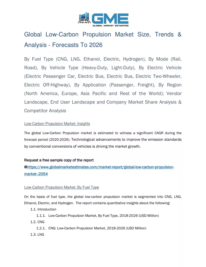 global low carbon propulsion market size trends