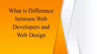 What is Difference between Web Developers and Web Design