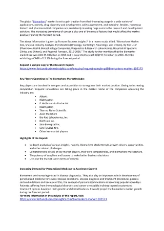 Biomarkers Market Size Overview by Industry Trends, Share, Growth Factor and Analysis to 2026