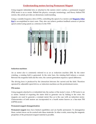 understanding motors having permanent magnet