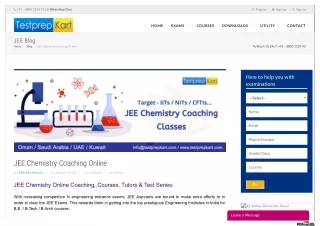 JEE chemistry coaching