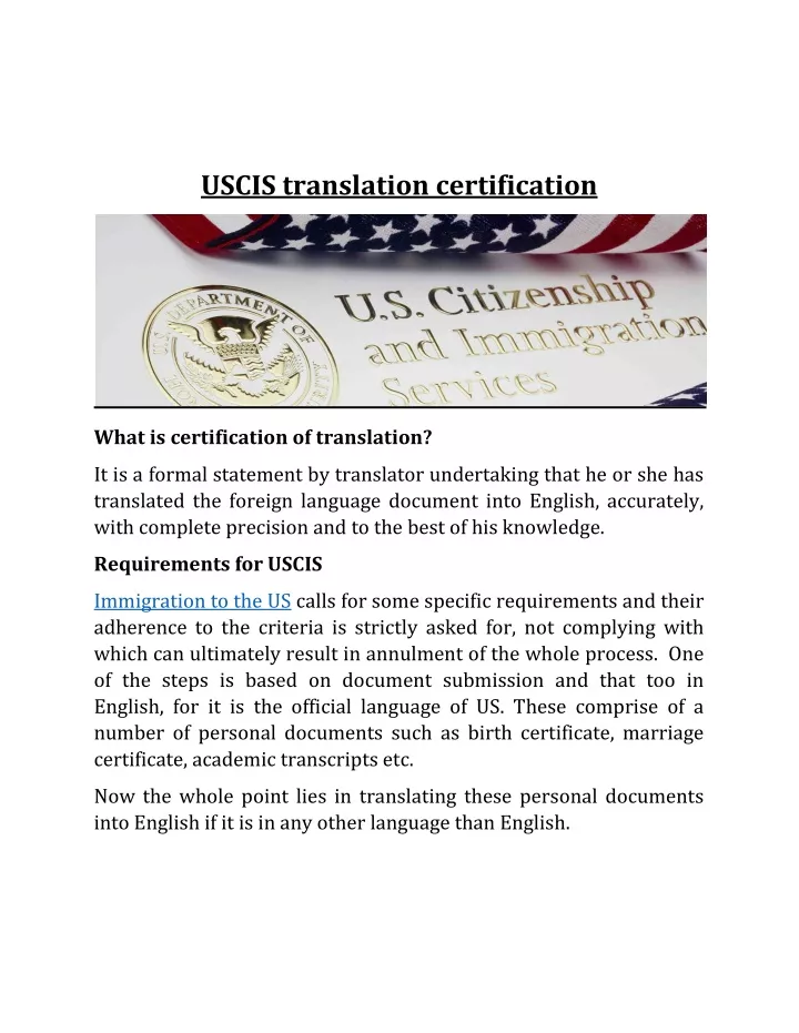 uscis translation certification