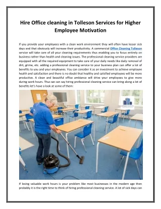 Hire Office cleaning in Tolleson Services for Higher Employee Motivation