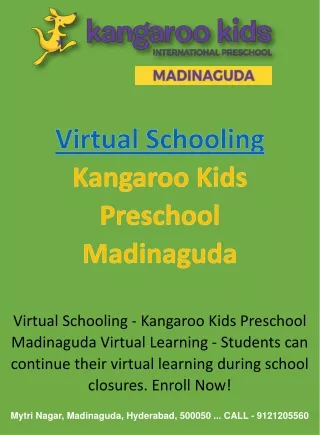 Virtual Schooling - Virtual Learning for Preschool