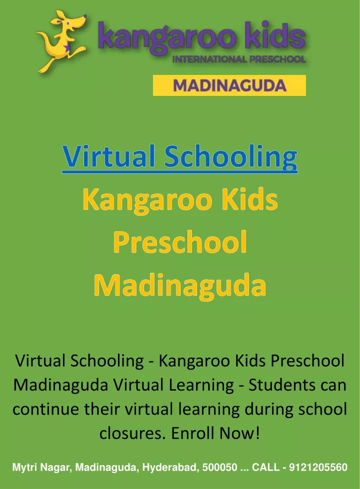 virtual schooling kangaroo kids preschool