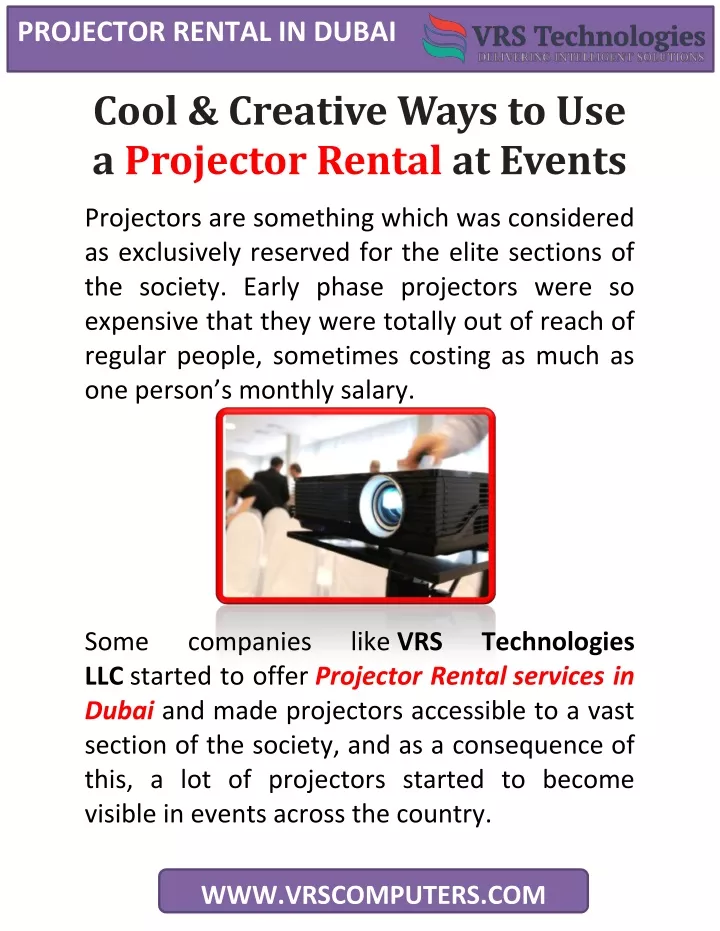 projector rental in dubai