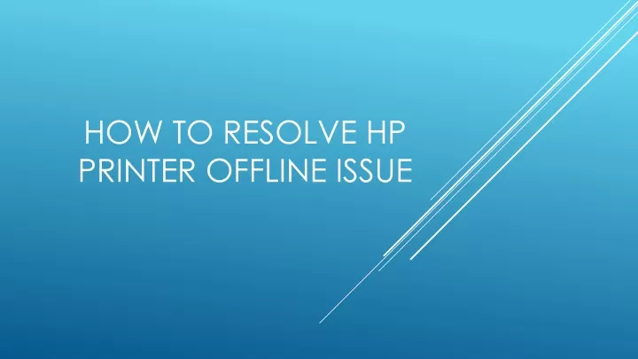 how to resolve hp printer offline issue