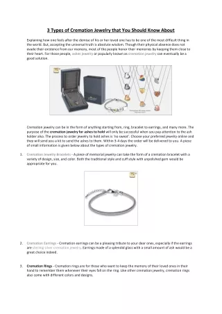 3 types of cremation jewelry that you should know
