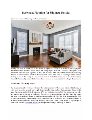 basement flooring for ultimate results