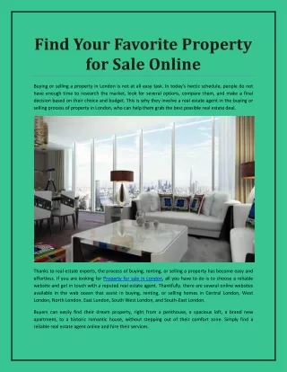 find your favorite property for sale online