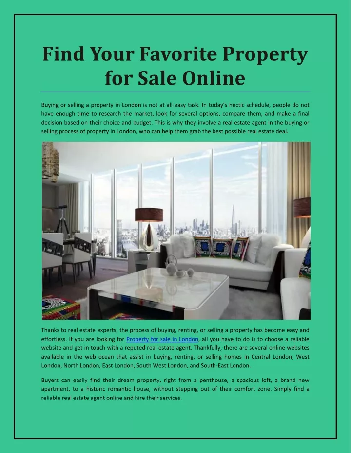 find your favorite property for sale online