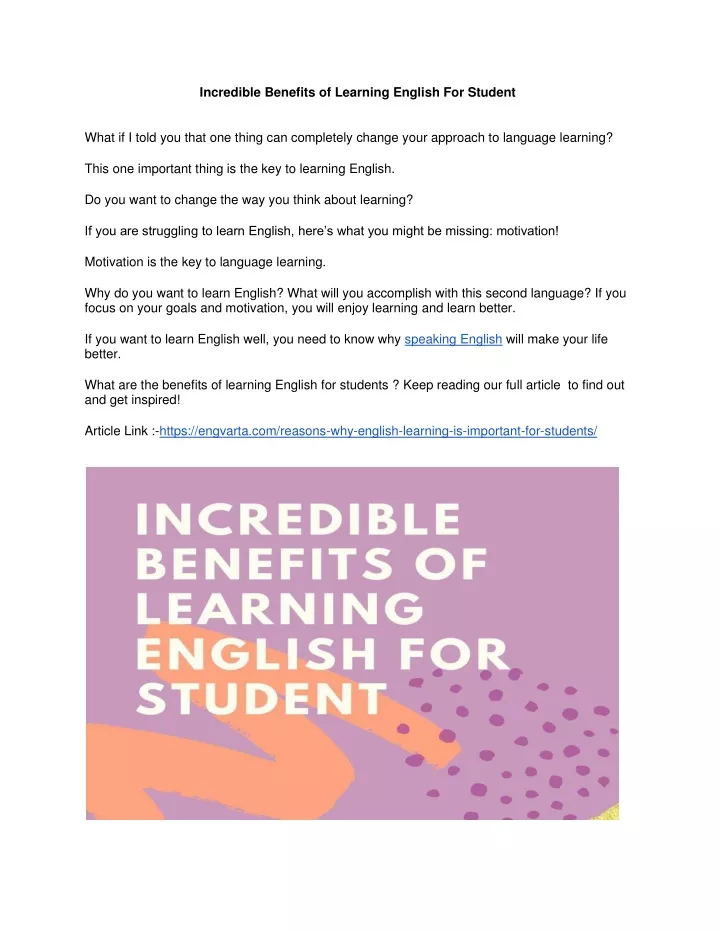 incredible benefits of learning english