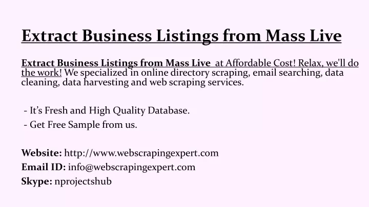 extract business listings from mass live