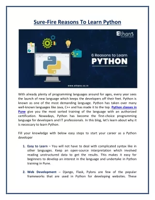 Python Training | Python Classes in Pune