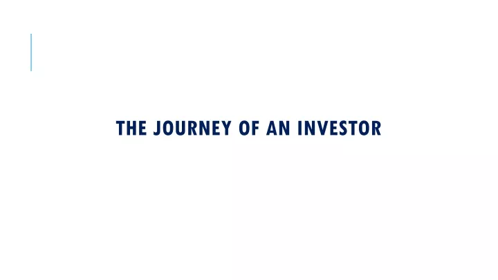 the journey of an investor